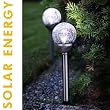 Best Season 477-37 LED-Solar-Stäbe mit Kugel 2-er Set 39 x 8 cm, silber
