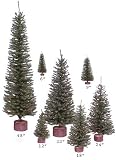 Club Pack of 24 Carmel Pine Christmas Trees with Pinecones and Wood Base 6