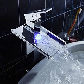 Farbwechsel Led Wasserfall Waschbecken Wasserhahn / 3 Farbwechsel Led