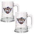 Phoenix Suns 2pc 15oz Glass Tankard Set - Primary Logo NBA Basketball