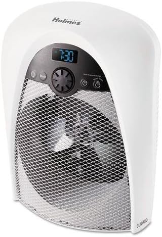 HOLMES HFH436WGLUM 1500W Bathroom Heater Fan, Plastic Case, 8 16/25 x 6 81/100 x 11 9/50, White