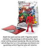 Marvel Heroes Collectible Stickers & Figurine (1 Randomly Picked Blind Sealed Foil Pack)