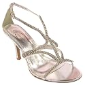 Silver Diamante Mid Heel Wedding Sandal