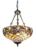 Tiffany Empire Hanging Pendant Light (Multicolored) (50"H x 16"W x 16"D)