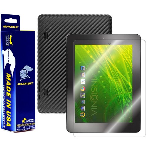 ArmorSuit MilitaryShield - Insignia Flex 8 (NS-14T002) Tablet Screen Protector + Black Carbon Fiber Full Body Skin Protectorw/ Lifetime Replacements (Not For Flex 8 LTE Version)