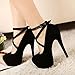 Sexy Fashion Womens Platform Pumps Strappy Buckle Stiletto High Heels Shoes Black