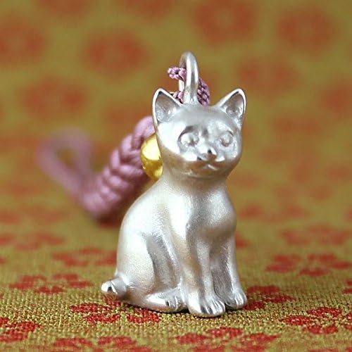 Kitten Baby Cat Netsuke[strap with Figurine] of Sterling Silver