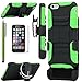 iPhone 6 Plus Case, ULAK iPhone 6 (5.5) Case Hybrid Impact Rubber Combo Holster Cover Case for iPhone 6 Plus With Belt Swivel Clip + Screen Protector and Stylus(Green)
