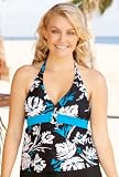 Beach Belle® Aqua Splash Ring Front Halter Tankini Top - Plus Size Swimsuit Plus Size Swimsuit