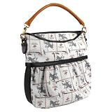 Beverly Hills Polo Club BPC 17112101 Classic White/Brown Signature Logo Print Hobo/Shoulder Bag