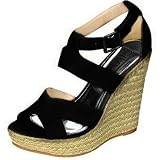 Damita K Womens Diva-02 Strappy Wedge Sandals