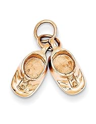 14k Rose Gold Baby Shoes Charm