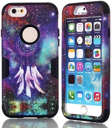 iPhone 6 Plus Case, XYUN (TM) Apple iPhone 6 Case 5.5 inch Armorbox Dual Layer Hybrid Full-body Protective Case Included a XYUN Mobile Phone Cleaner Dust Plug Gift - Black Dream Catcher Design