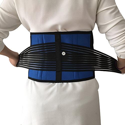 Brand New Deluxe Neoprene Double Pull Lumbar Lower Back Support Brace Exercise Belt Size M