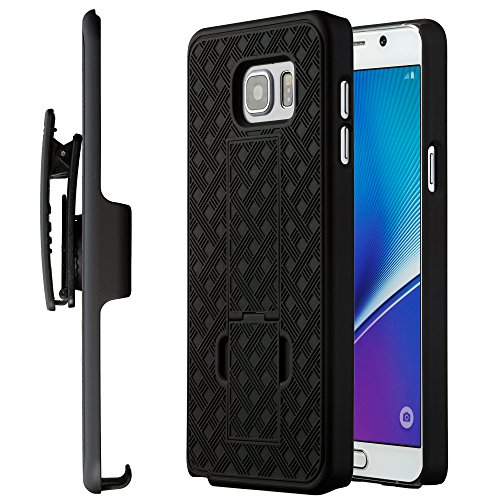 Note 5 Case, MoonaÂ® Shell Holster Combo Case for Samsung Note 5 with Kick-Stand & Belt Clip "10 Year Warranty!" - Note 5 Belt Clip Case, Note 5 Holster Case, Note 5 Thin Case