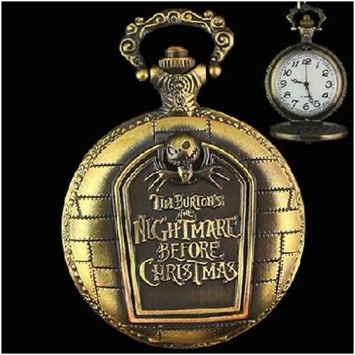 Nightmare Before Christmas Antique Style Bronze Pocket Watch with Chain price
