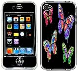 Butterfly Butterflies Rainbow Colors Handmade iPhone 4 4S Full Hard Plastic Case
