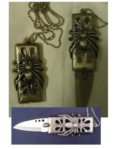 Spider Necklace Knife Black Widow Blade