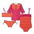 Girls Cabana Life Braided Swim Collection - Pink/ Orange