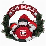 Georgia Bulldogs Wreath 3 Snowmen 20"