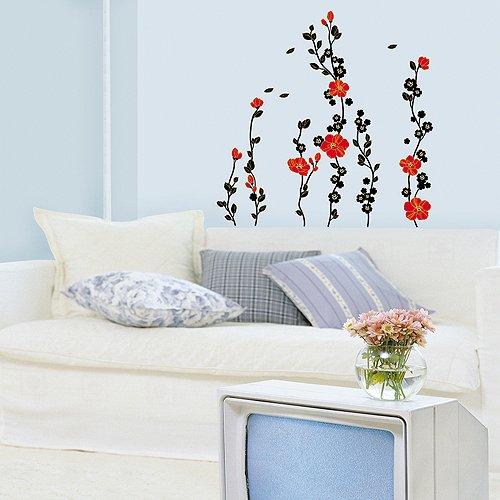 Easy Instant Decoration Wall Sticker Decal - Blossoms in the Wind