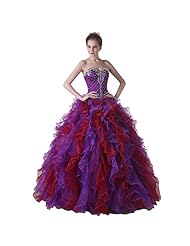 Sweetheart  Organza Beaded Applique Crystals Crystal  Ball Gown  Dress