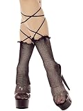 Fishnet Ankle Hi Socks Lace Up Tie Top SeXy
