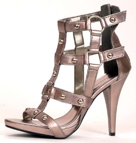 New GLADIATOR! Strappy Metal Studs GRAY Sandals Shoes