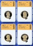 2008 Proof Presidential Dollar 4-Coin Set SGS Graded PR70CAM