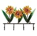 Pack of 4 Hand Sculpted Metal Daisy Flower Wall Mounted Keyring Holders 8.25