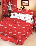 Nebraska Cornhuskers Queen Size Rotary Print Bed in a Bag (Comforter/Sheet Set) NCAA