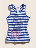 GUESS Kids Girls Stripe Racerback Logo Tank