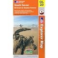 Ordnance Survey Explorer Map OL20 ~ South Devon (Folded Paper Version) with free distance ruler