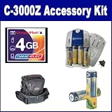 Olympus C-3000Z Digital Camera Accessory Kit includes: T44655 Memory Card, SB201 Battery, ST60C Case, SB257 Charger