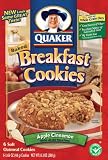 Quaker Breakfast Cookies Oatmeal Apple Cinnamon, 6-Count Boxes (Pack of 6)