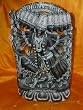 18" Ten Headed Mahakali - The Cosmic Form of Goddess Kali Stone Sculpture Altar Murti