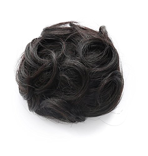 Rosette Hair 100% Human Hair Scrunchie Hair Bun Extension Donut Hair Chignons Curly Messy Up Do Hair piece