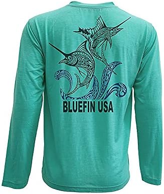 Bluefin Billfish Technical Long Sleeve Shirt - Aqua - Large