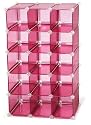 Storage Solutions 0743P4 15 Pair Customizable Shoe Cubby, Pink