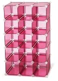 Storage Solutions 0743P4 15 Pair Customizable Shoe Cubby, Pink