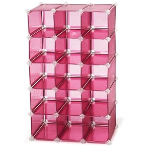 Storage Solutions 0743P4 15 Pair Customizable Shoe Cubby, Pink