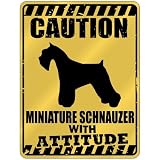 New  Caution : Miniature Schnauzer With Attitude  Parking Sign Dog