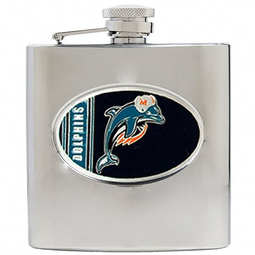 Miami Dolphins 6 oz. Stainless Steel Flask