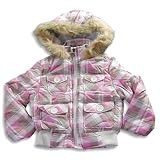 Dollhouse - Girls Plaid Winter Jacket, Pink, Off White, Tan