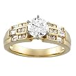 14K Yellow Gold Diamond Engagement Ring Semimount - 0.50 Ct. - CENTER STONE NOT INCLUDED