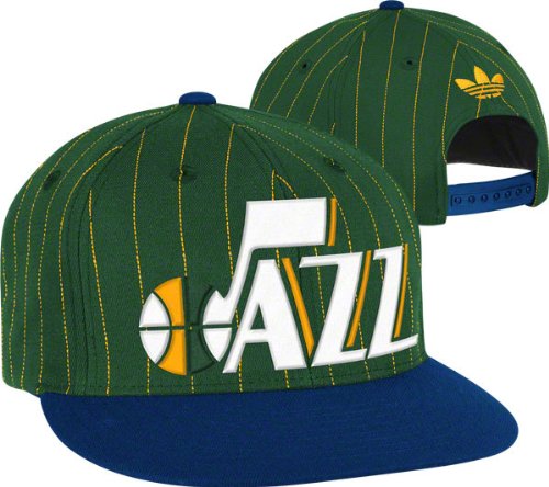 Utah Jazz adidas Originals Green Buzzer-Beater Flat Brim Snapback Adjustable Hat
