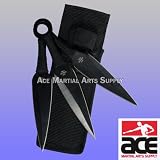 Set 3 Ninja Stealth Black Throwing Knives with Nylon Case