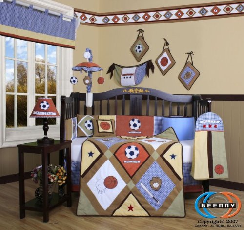 Boutique Brand New GEENNY All-Star Sports Boy 13PCS CRIB BEDDING SET