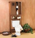 Aurora Mission Bathroom Space Saver With Glass Cabinet Doors With Oak Veneer Finish 28