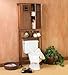 Aurora Mission Bathroom Space Saver With Glass Cabinet Doors With Oak Veneer Finish 28